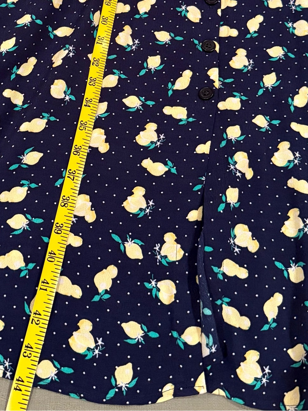 Bundle Save 3 or more dresses Talbots Navy Midi Dress with Yellow Lemon Print - Picture 5 of 8